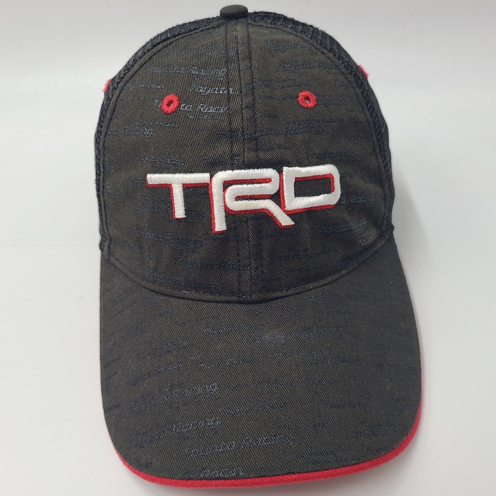 Toyota TRD Hat Adjustable Trucker Mesh Black Red Toyota Racing Development Men